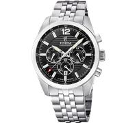 Chronograph FESTINA "Timeless Chronograph", silber (silberfarben, schwarz), Armbanduhren, Herren, Chronograph, Quarzuhr, Armbanduhr, Herrenuhr, Edelstahlarmband, analog, Tag (67658031-0) silberfarben,