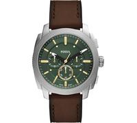 Chronograph FOSSIL "Machine", braun (braun, grün), Armbanduhren, Herren, Chronograph, Quarzuhr, Armbanduhr, Herrenuhr, Lederarmband, analog (50853433-0) braun, grün
