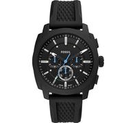 Chronograph FOSSIL "Machine", schwarz, Armbanduhren, Damen, Chronograph, Quarzuhr, Armbanduhr, Herrenuhr, Silikonarmband, analog (98476452-0) schwarz