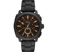 Chronograph FOSSIL "Machine", schwarz (schwarz, schwarz), Armbanduhren, Herren, Chronograph, Quarzuhr, Armbanduhr, Herrenuhr, Edelstahlarmband, analog (48735131-0) schwarz, schwarz