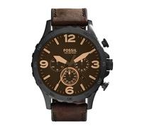 Chronograph FOSSIL "NATE", braun (braun, braun), Armbanduhren, Herren, Chronograph, Quarzuhr, Armbanduhr, Herrenuhr, Stoppfunktion, Lederarmband, Datum (864610-0) braun, braun