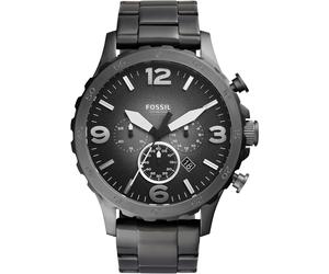 Chronograph FOSSIL "NATE", grau (anthrazit), Armbanduhren, Herren, Chronograph, Quarzuhr, Armbanduhr, Herrenuhr, Stoppfunktion, Edelstahlarmband,Datum (22990762-0) anthrazit