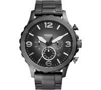 Chronograph FOSSIL "NATE", grau (anthrazit), Armbanduhren, Kinder, Chronograph, Quarzuhr, Armbanduhr, Herrenuhr, Stoppfunktion, Edelstahlarmband,Datum (22990762-0) anthrazit