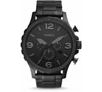 Chronograph FOSSIL "NATE", schwarz (schwarz, schwarz), Armbanduhren, Herren, Chronograph, Quarzuhr, Armbanduhr, Herrenuhr, Stoppfunktion, Edelstahlarmband,Datum (494237-0) schwarz, schwarz