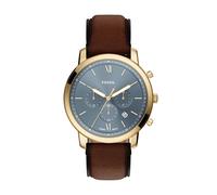 Chronograph FOSSIL "Neutra", braun, goldfarben, grau, Armbanduhren, Damen, Chronograph, Quarzuhr, Armbanduhr, Herrenuhr, Lederarmband, analog, Tag (36821364-0) braun, goldfarben, grau