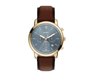 Chronograph FOSSIL "Neutra", braun, goldfarben, grau, Armbanduhren, Herren, Chronograph, Quarzuhr, Armbanduhr, Herrenuhr, Lederarmband, analog, Tag (36821364-0) braun, goldfarben, grau