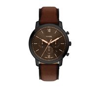 Chronograph FOSSIL "Neutra", braun, schwarz, Armbanduhren, Damen, Chronograph, Quarzuhr, Armbanduhr, Herrenuhr, Lederarmband, analog, Tag (74289369-0) braun, schwarz