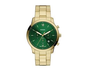Chronograph FOSSIL "Neutra", gelbgoldfarben, grün, Armbanduhren, Herren, Chronograph, Quarzuhr, Armbanduhr, Herrenuhr, Edelstahlarmband, analog, Tag (31443257-0) gelbgoldfarben, grün