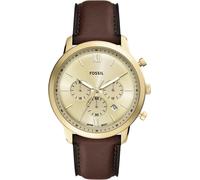 Chronograph FOSSIL "Neutra", gold (braun, goldfarben), Armbanduhren, Damen, Chronograph, Quarzuhr, Armbanduhr, Herrenuhr, Lederarmband, analog, Datum (21867427-0) braun, goldfarben