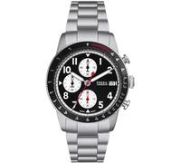 Fossil Sport Tourer uhr für Herren, Chronographenwerk mit Edelstahl- oder Lederarmband, Schwarz, 42MM