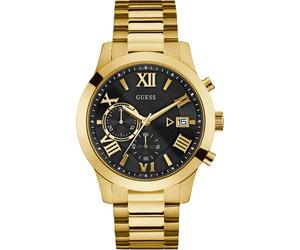 Chronograph GUESS "ATLAS", gold (goldfarben), Armbanduhren, Herren, Chronograph, Armbanduhr, Quarzuhr, Herrenuhr, Stoppfunktion (38385603-0) goldfarben