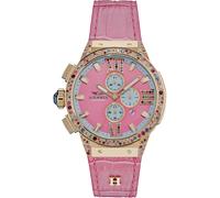 Chronograph HAEMMER GERMANY "EMINENT", rosa (rosa, goldfarben), Armbanduhren, Damen, Chronograph, Quarzuhr, Damenuhr, Datum, Stoppfunktion, Saphirglas, Lederarmband (46643850-0) rosa, goldfarben