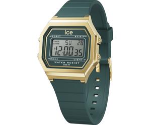 Chronograph ICE-WATCH "ICE digit retro - Small", grün (dunkelgrün), Armbanduhren, Damen, Chronograph, Armbanduhr, Quarzuhr, Damenuhr, Silikonarmband, Datum (57905855-0) dunkelgrün