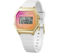 Chronograph ICE-WATCH "ICE digit retro sunset - Small", weiß, Armbanduhren, Damen, Chronograph, Quarzuhr, Armbanduhr, Damenuhr, digital, Silikonarmband, Stoppfunktion (26417768-0) weiß