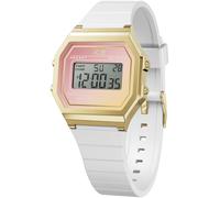 Chronograph ICE-WATCH "ICE digit retro sunset - Small", weiß (weiß, rosa, gelb), Armbanduhren, Damen, Chronograph, Quarzuhr, Armbanduhr, Damenuhr, digital, Silikonarmband, Stoppfunktion (67387535-0) w