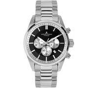Chronograph JACQUES LEMANS "Barcelona", silber (silberfarben, schwarz), Armbanduhren, Herren, Chronograph, Quarzuhr, Armbanduhr, Herrenuhr, Edelstahlarmband, Stoppfunktion, Tag (36485006-0) silberfarb
