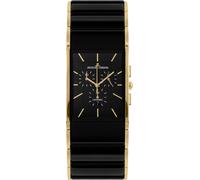Chronograph JACQUES LEMANS "Dublin", gold (schwarz, goldfarben), Armbanduhren, Damen, Chronograph, Quarzuhr, Armbanduhr, Damenuhr, Herrenuhr, Keramik, Stoppfunktion (25938115-0)