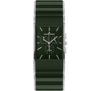 Chronograph JACQUES LEMANS "Dublin", grün (dunkelgrün, silberfarben), Armbanduhren, Damen, Chronograph, Quarzuhr, Armbanduhr, Damenuhr, Herrenuhr, Keramik, Stoppfunktion (30736927-0) dunkelgrün, silbe