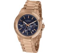 Chronograph JACQUES LEMANS "La Passion", gold (roségoldfarben, dunkelblau), Armbanduhren, Damen, Chronograph, Quarzuhr,Armbanduhr,Damenuhr,Herrenuhr,Edelstahlarmband,Stoppfunktion (55469640-0) roségol
