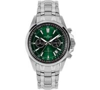 Chronograph JACQUES LEMANS "Liverpool", grün (silberfarben, grün), Armbanduhren, Herren, Chronograph, Quarzuhr, Armbanduhr, Herrenuhr, Edelstahlarmband, analog, Tag (81231968-0) silberfarben, grün