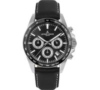Chronograph JACQUES LEMANS "Liverpool", schwarz, Armbanduhren, Herren, Chronograph, Quarzuhr, Armbanduhr, Herrenuhr, Lederarmband, Datum (28497712-0) schwarz
