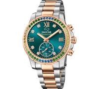Chronograph JAGUAR "Connected", rosa (silberfarben, roségoldfarben, petrolfarben), Armbanduhren, Damen, Chronograph, Armbanduhr, Damenuhr, Saphirglas, Stoppfunktion, Swiss Made (62402131-0)