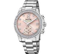 Chronograph JAGUAR "Connected", silber (silberfarben, rosa), Armbanduhren, Damen, Chronograph, Armbanduhr, Damenuhr, Saphirglas, Stoppfunktion, Swiss Made (77651349-0)
