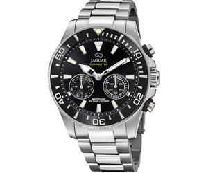 Chronograph JAGUAR "Jaguar Connected", schwarz (silberfarben, schwarz), Armbanduhren, Herren, Chronograph, Armbanduhr, Quarzuhr, Herrenuhr, Saphirglas, Stoppfunktion, Swiss Made (40473639-0)