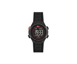 Chronograph LACOSTE "LC33 Kids", schwarz, orange, Armbanduhren, Kinder, Chronograph, Quarzuhr, Armbanduhr, Silikonarmband, analog, digital (89986763-0) schwarz, orange