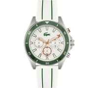Chronograph LACOSTE "MAINSAIL", weiß, Armbanduhren, Kinder, Chronograph, Armbanduhr, Quarzuhr, Herrenuhr, Tag, Stoppfunktion, Silikonarmband (24288435-0) weiß