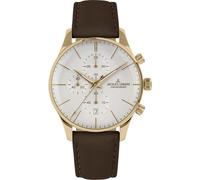Chronograph JACQUES LEMANS "London", braun (dunkelbraun, weiß), Armbanduhren, Damen, Chronograph, Quarzuhr, Armbanduhr, Herrenuhr, Lederarmband, Stoppfunktion, Datum (26653761-0) dunkelbraun, weiß