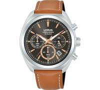 Chronograph LORUS, braun, schwarz, Armbanduhren, Herren, Chronograph, Quarzuhr, Armbanduhr, Herrenuhr, Lederarmband, analog, Tag (96946507-0) braun, schwarz