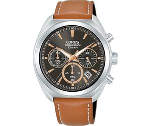 Chronograph LORUS, braun, schwarz, Armbanduhren, Herren, Chronograph, Quarzuhr, Armbanduhr, Herrenuhr, Lederarmband, analog, Tag (96946507-0) braun, schwarz