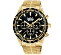 Chronograph LORUS, gold (goldfarben), Armbanduhren, Herren, Chronograph, Quarzuhr, Armbanduhr, Herrenuhr, Edelstahlarmband, analog, Tag (33017839-0) goldfarben