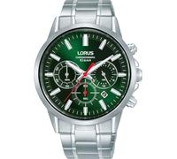 Chronograph LORUS, silber (silberfarben, grün), Armbanduhren, Herren, Chronograph, Quarzuhr, Armbanduhr, Herrenuhr, Edelstahlarmband, Stoppfunktion, Tag (99759410-0)