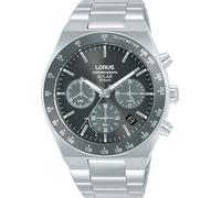 Chronograph LORUS, silber (silberfarben, schwarz), Armbanduhren, Herren, Chronograph, Armbanduhr, Solar, Herrenuhr, Edelstahlarmband, Datum, Stoppfunktion (92710942-0) silberfarben, schwarz