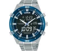 Chronograph LORUS, silber (silberfarben, schwarz, blau), Armbanduhren, Herren, Chronograph, Armbanduhr, Quarzuhr, Herrenuhr, analog, digital, Stoppfunktion, Datum (62143139-0) silberfarben, schwarz, b