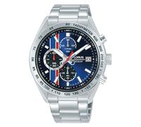 Chronograph LORUS, silberfarben, dunkelblau, Armbanduhren, Herren, Chronograph, Quarzuhr, Armbanduhr, Herrenuhr, Edelstahlarmband, analog, Tag (56733649-0)