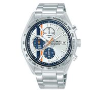 Chronograph LORUS, silberfarben, weiß, Armbanduhren, Herren, Chronograph, Quarzuhr, Armbanduhr, Herrenuhr, Edelstahlarmband, analog, Tag (13907666-0) silberfarben, weiß