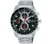 Chronograph LORUS "Sports Solar Chronograph", silberfarben, schwarz, Armbanduhren, Herren, Chronograph, Armbanduhr, Solar, Herrenuhr, Edelstahlarmband, analog, Tag (32327142-0) silberfarben, schwarz