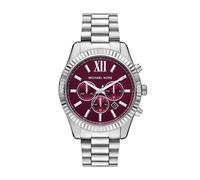 Chronograph MICHAEL KORS "LEXINGTON", rot (edelstahlfarben, beere), Armbanduhren, Herren, Chronograph, Quarzuhr, Armbanduhr, Herrenuhr, Edelstahlarmband, analog, Tag (16863758-0) edelstahlfarben, beer