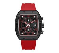 Chronograph POLICE "Coswig", rot, Armbanduhren, Herren, Chronograph, Quarzuhr, Armbanduhr, Herrenuhr, Silikonarmband, analog, Tag (62133501-0) rot
