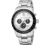 Chronograph ROBERTO CAVALLI "Uomo Chrono", silber (silberfarben, silberfarben), Armbanduhren, Herren, Chronograph, Quarzuhr, Armbanduhr, Herrenuhr, Edelstahlarmband, analog, Tag (69702650-0) silberfar