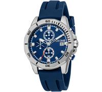 Chronograph ROBERTO CAVALLI "Uomo Sport III", blau (dunkelblau, dunkelblau), Armbanduhren, Damen, Chronograph, Quarzuhr, Armbanduhr, Herrenuhr, Silikonarmband, analog, Tag (42033863-0) dunkelblau, dun