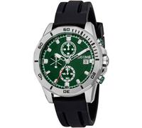 Chronograph ROBERTO CAVALLI "Uomo Sport III", schwarz (schwarz, dunkelgrün), Armbanduhren, Damen, Chronograph, Quarzuhr, Armbanduhr, Herrenuhr, Silikonarmband, analog, Tag (32986742-0) schwarz, dunkel