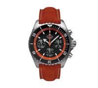 Chronograph RUHLA "Glasbach Cup", rot, Armbanduhren, Herren, Chronograph, Quarzuhr, Herrenuhr, Datum, Stoppfunktion, Saphirglas, Made in Germany (14294109-0)