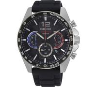 Chronograph SEIKO, schwarz (schwarz, schwarz), Armbanduhren, Herren, Chronograph, Armbanduhr, Quarzuhr, Herrenuhr, Stoppfunktion, Datum (61440462-0) schwarz, schwarz