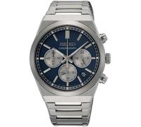 Chronograph SEIKO, silber (silberfarben, blau), Armbanduhren, Damen, Chronograph, Quarzuhr, Armbanduhr, Herrenuhr, Damenuhr, Stoppfunktion, Datum (86829617-0)
