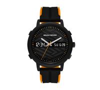 Chronograph SKECHERS "LAWNDALE", schwarz, orange, Armbanduhren, Kinder, Chronograph, Quarzuhr, Armbanduhr, Herrenuhr, Silikonarmband, digital, analog, Tag (91794421-0) schwarz, orange
