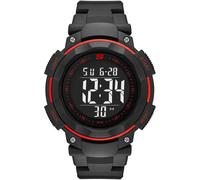Skechers Herrenuhr Ruhland, Digitales Uhrwerk, 45mm Schwarz, Rot Polykarbonat Gehäuse mit Polyurethan Armband, SR1022